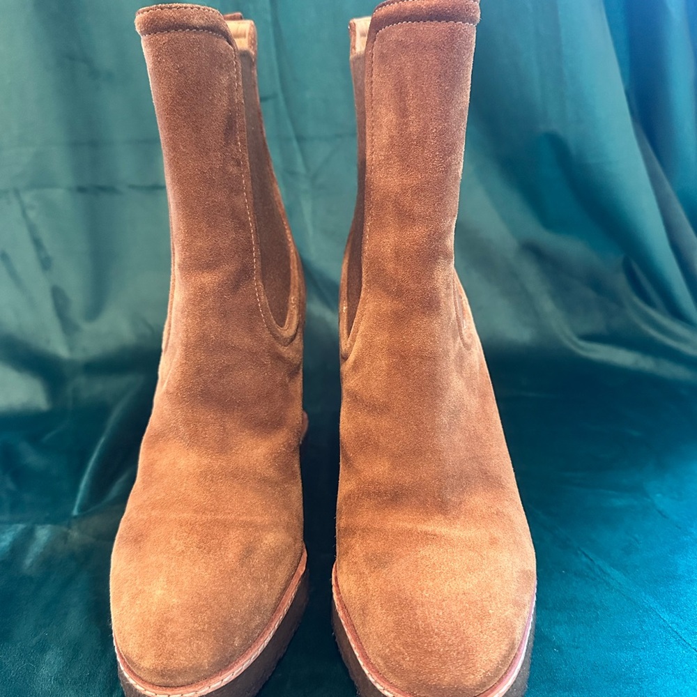 Veronica Beard Carmel suede wedge boots size 10 - Picture 6 of 15